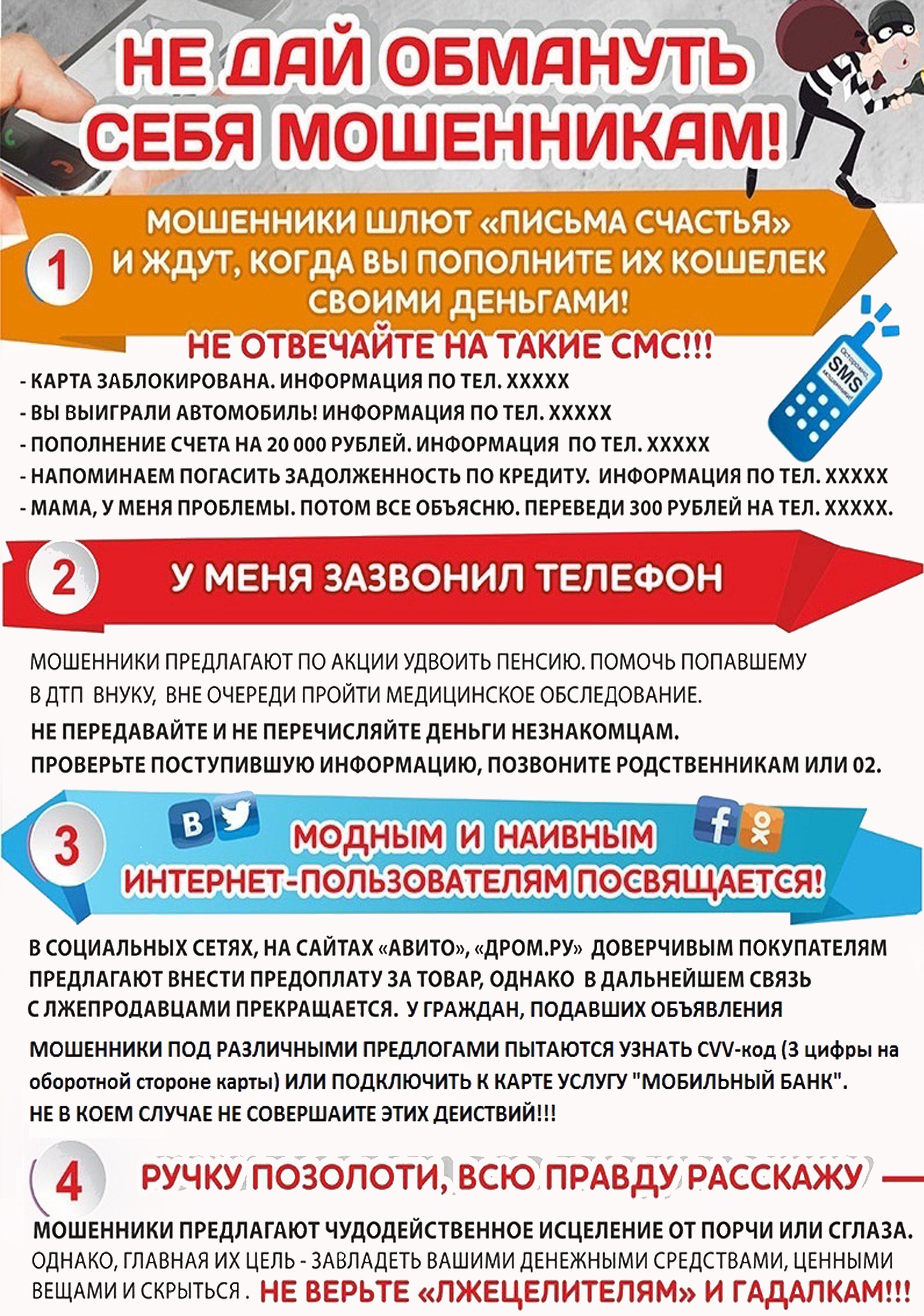 Памятка не дай себя обмануть без фона